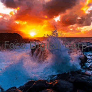 Golden Sunset Over Horizon